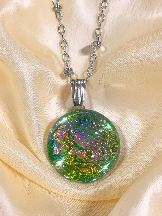 silver honu pendant (satellite bead chain)