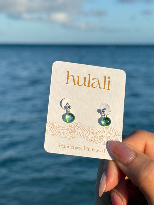 silver stud earrings - honu