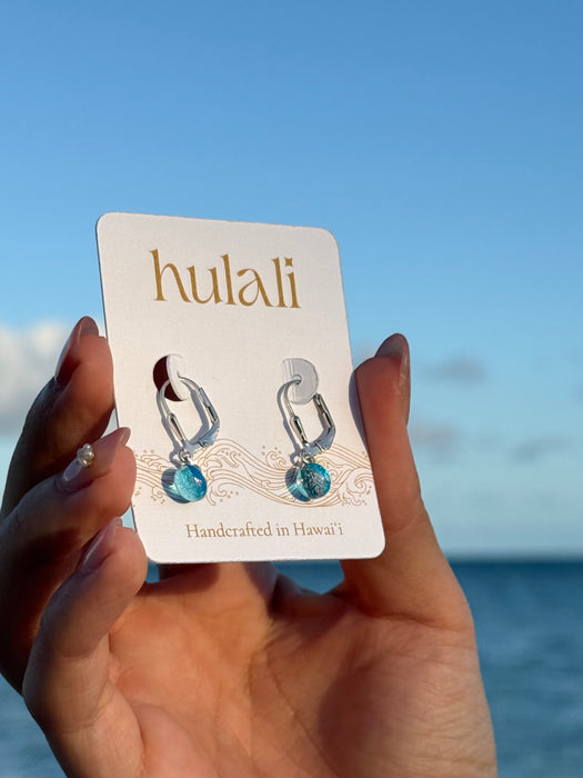 silver leverback drop earrings - moana
