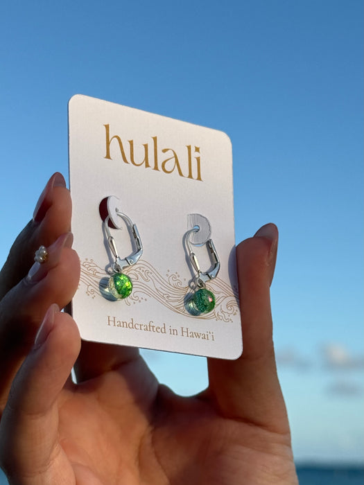 silver leverback drop earrings - honu